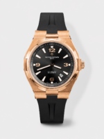 Vacheron Constantin Overseas 1:1 Mirror Replica 904L Rose Gold Steel Watch in Grey Dial – Rubber Strap