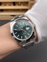 A-02Rolex Datejust 126300 41MM Cal.3135 Swiss 1:1 Mirror Replica Watch in 904L Green Dial - Image 10
