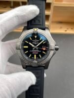 ZF Breitling Avenger 1:1 Replica Watch – Black Luminous Dial, Mechanical Movement, Rubber Strap - Image 3