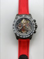 Rolex Daytona DiW Skeleton Carbon Edition Watch – Forged Carbon Casing Red Strap 1:1 Mirror Replica - Image 2