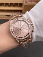 Rolex Daytona 126595 FREE SPRUNG MVMT Rose Gold Dial Super Clone Watch - Image 9