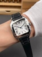 Santos De Cartier Stainless Steel Casing 1:1 Mirror Swiss Replica Watch 40MM - Image 10
