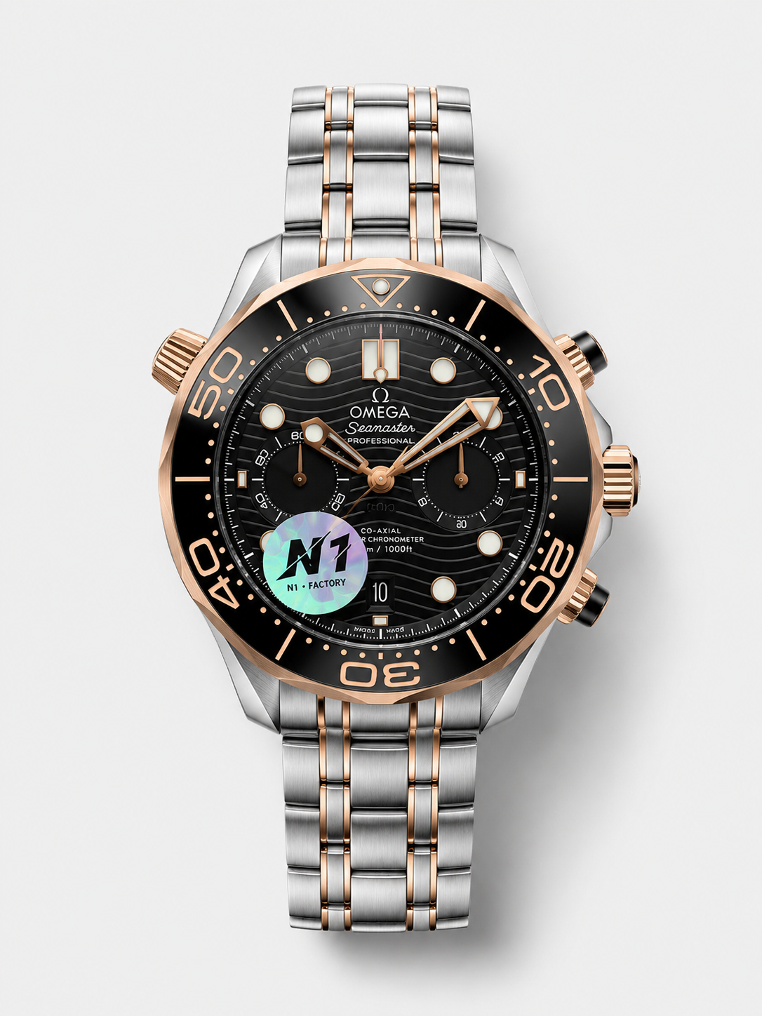 GW-BF117D4A product image Omega Seamaster Co-Axial Master Chronograph Two Tone Steel Strap 44MM 1:1 Mirror Replica - Image 1