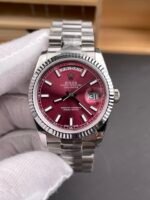 Rolex Day Date Presidential 904L Steel 36MM – Maroon Dial 1:1 Mirror Quality Watch - Image 3