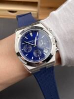 Vacheron Constantin Overseas Chronograph Blue Dial Swiss Replica Watch – Rubber Strap - Image 10
