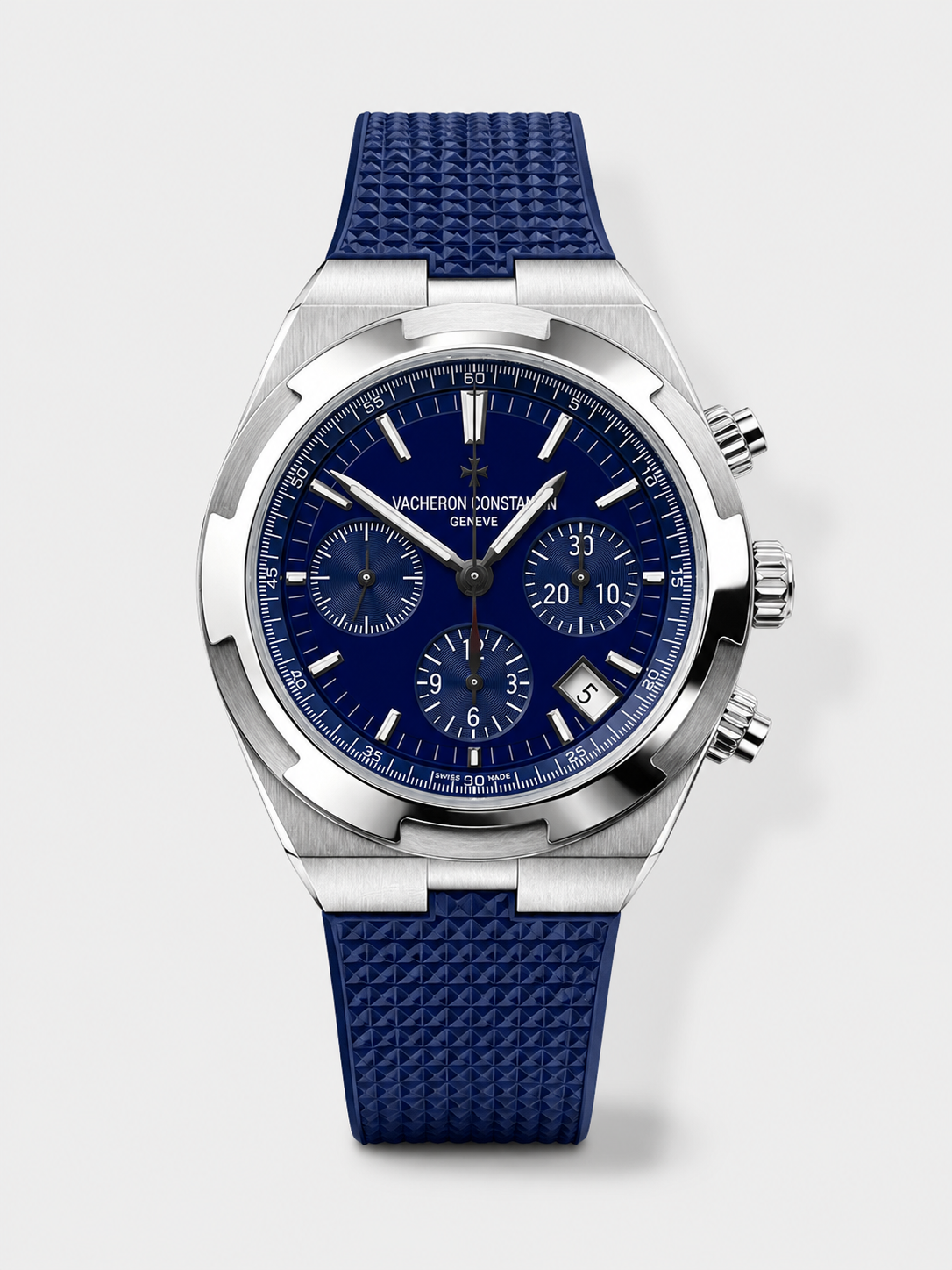 GW-C10BA49C product image Vacheron Constantin Overseas Chronograph Blue Dial Swiss Replica Watch – Rubber Strap - Image 1