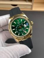 Rolex Sky-Dweller REF# 336238 Green Dial Rubber Strap Super Clone Watch - Image 4