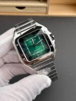 Cartier Santos De Cartier 904L Steel Green Dial Super Clone Replica 40MM Watch - Image 3