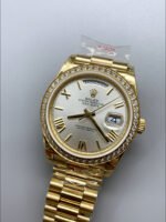 Rolex Day-Date “President” 40mm 18K Gold Watch – Olive Green Dial, Top-Tier 1:1 Replica Quality - Image 3