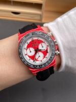 Rolex Daytona Super Clone DiW Kakha Kaladze Red Carbon Casing Watch in Red Dial 1:1 Mirror Replica Watch - Image 10