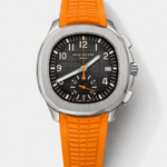 Patek Philippe Aquanaut 5968 Chronograph Steel Casing Orange Strap Watch in Swiss Automatic Movement