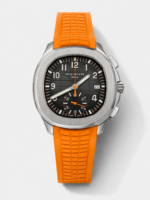 Patek Philippe Aquanaut 5968 Chronograph Steel Casing Orange Strap Watch in Swiss Automatic Movement