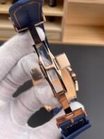 Franck Muller Vanguard V45 Chronograph 904L Rose Gold Blue Dial Swiss Watch - Image 8