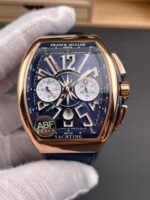 Franck Muller Vanguard V45 Chronograph 904L Rose Gold Blue Dial Swiss Watch - Image 2
