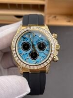 Rolex Daytona Super Clone 126518LN Yellow Gold Turquoise Dial Original Cal.4131 Movement - Image 2