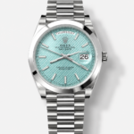 Rolex Day Date Super Clone Stainless Steel Pink Sunburst Dial Crystal Numerals Watch 36MM – 1:1 Mirror Quality