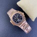Patek Philippe Nautilus 5980/R Rose Gold 904L Steel Case in Black Dial – 1:1 Mirror Replica - Image 9