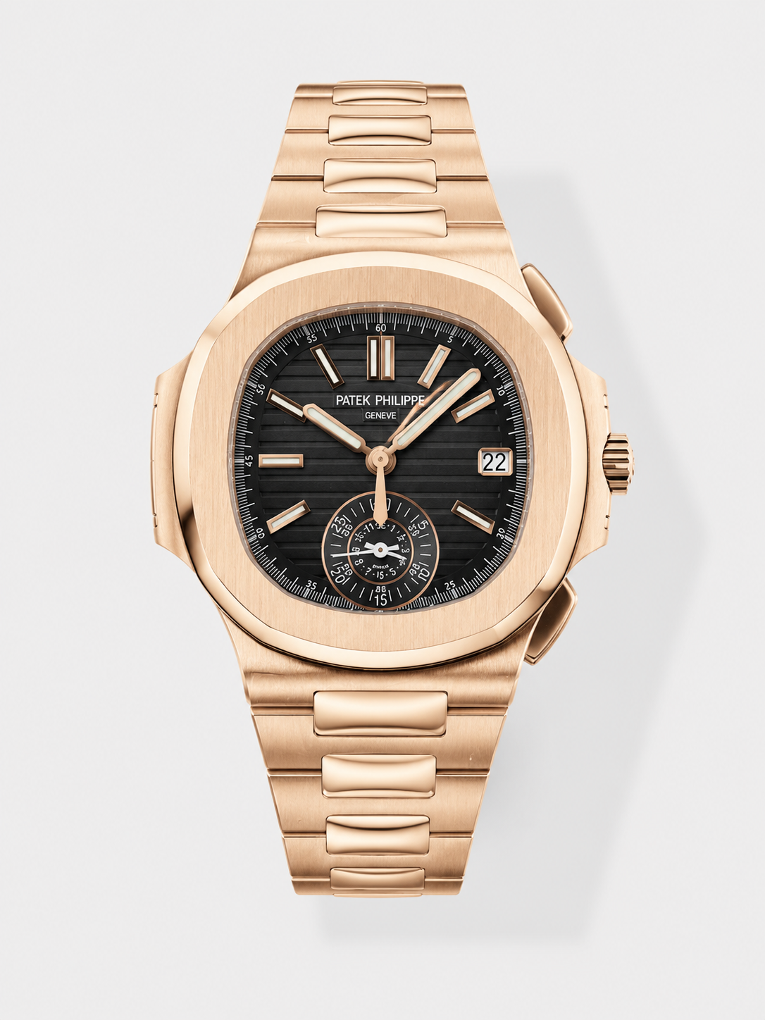 GW-D5C13DA8 product image Patek Philippe Nautilus 5980/R Rose Gold 904L Steel Case in Black Dial – 1:1 Mirror Replica - Image 1