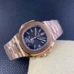 Patek Philippe Nautilus 5980/R Rose Gold 904L Steel Case in Black Dial – 1:1 Mirror Replica - Image 4