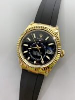 Rolex Sky-Dweller REF# 336935 Black Dial Watch in Yellow Gold 904L Steel Case 1:1 Mirror Replica - Image 4