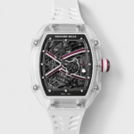 Richard Mille Super Clone RM67-02 Sapphires Casing Watch White Rubber Strap