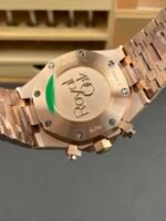 Audemars Piguet Royal Oak Chronograph Rose Gold Blue Dial Steel Strap Swiss Replica Watch - Image 5
