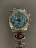 Rolex Cosmograph Daytona ICE Blue Dial Diamonds Bezel Cal.4130 Movement – 904L Steel Watch - Image 14