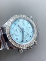 Rolex Cosmograph Daytona ICE Blue Dial Diamonds Bezel Cal.4130 Movement – 904L Steel Watch - Image 7