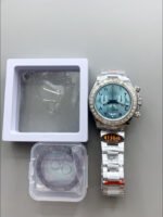 Rolex Cosmograph Daytona ICE Blue Dial Diamonds Bezel Cal.4130 Movement – 904L Steel Watch - Image 5