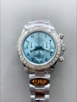 Rolex Cosmograph Daytona ICE Blue Dial Diamonds Bezel Cal.4130 Movement – 904L Steel Watch - Image 2