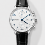 IWC Portuguese Chronograph Swiss Replica Watch in Steel Case White Dial – 1:1 Mirror Replica Edition