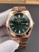 Vacheron Constantin Super Clone Overseas 1:1 Mirror Swiss Replica Watch in Rose Green Steel Dial - Image 3