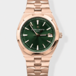 Vacheron Constantin Super Clone Overseas 1:1 Mirror Swiss Replica Watch in Rose Green Steel Dial