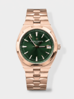 Vacheron Constantin Super Clone Overseas 1:1 Mirror Swiss Replica Watch in Rose Green Steel Dial