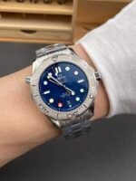Omega Seamaster 300M Co-Axial Master Chronometer Blue Dial Titanium Bezel – 1:1 Mirror Replica - Image 10