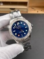 Omega Seamaster 300M Co-Axial Master Chronometer Blue Dial Titanium Bezel – 1:1 Mirror Replica - Image 4