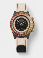 Rolex Daytona DiW Carbon Edition Rainbow Bezel – Forged Carbon Casing Beige Strap 1:1 Mirror Replica