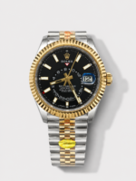 Rolex Sky-Dweller REF# M336933 Black Dial Watch in Yellow Gold 904L Steel Case 1:1 Mirror Replica