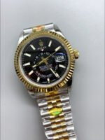 Rolex Sky-Dweller REF# M336933 Black Dial Watch in Yellow Gold 904L Steel Case 1:1 Mirror Replica - Image 4