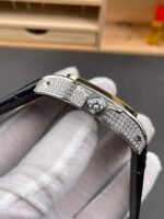 Cartier Santos 100 1:1 Mirror Replica Steel Diamonds Watch Mens Size 42MM - Image 7